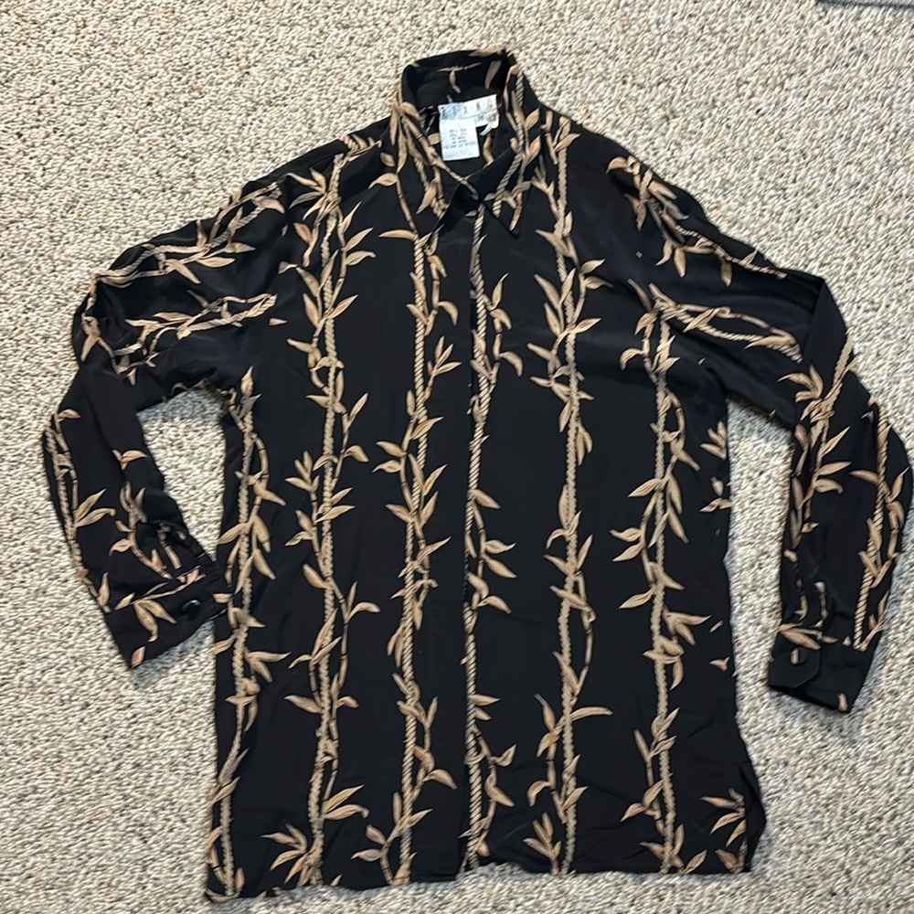 ✨Vintage✨Piano 100% Silk blouse